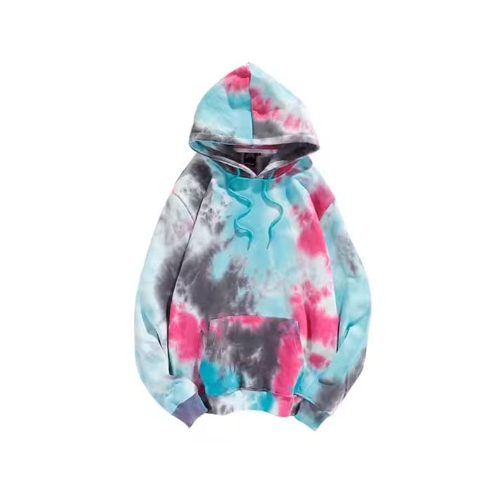 Women's tie-dye hoodie with sparkling rhinestones