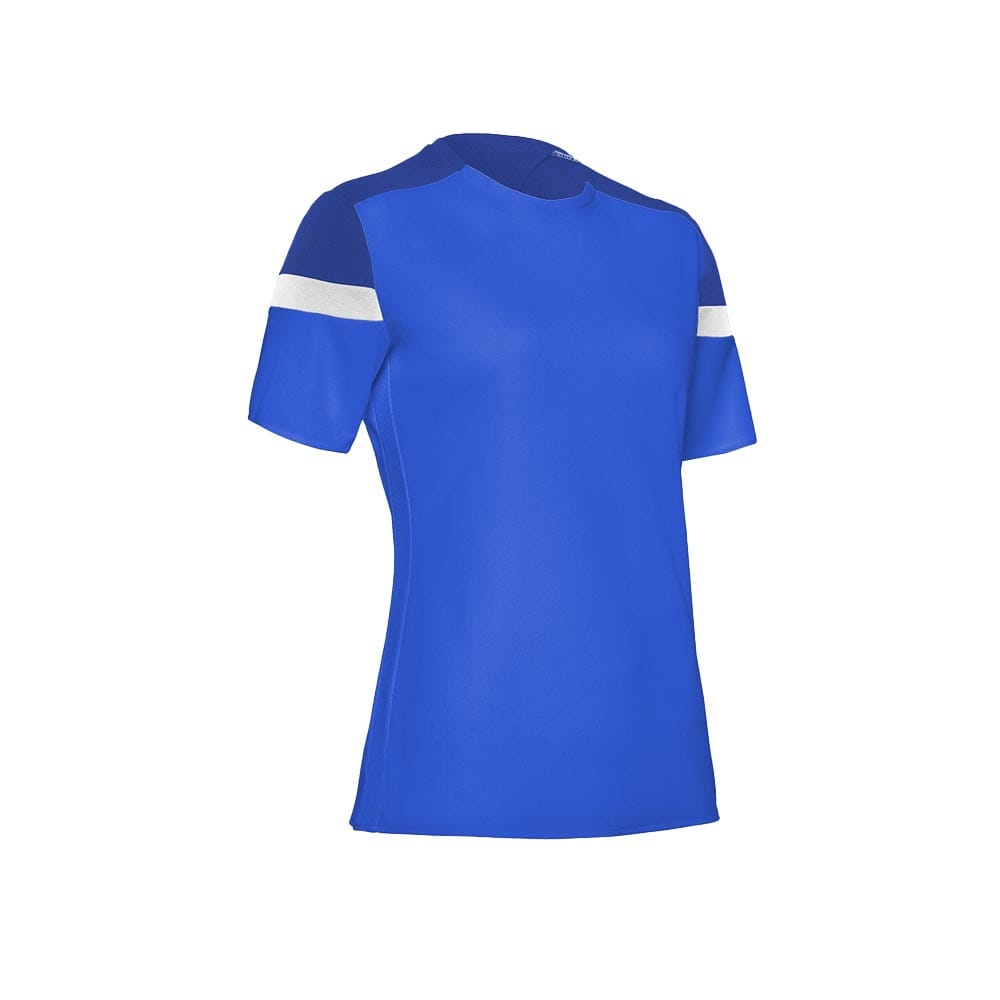 Women's pro-fit rugby jersey with stretchable fabric and moisture control