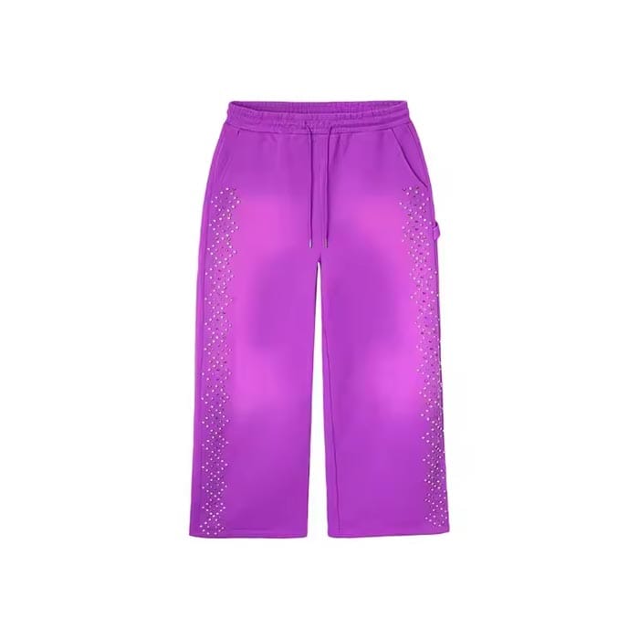 Women’s rhinestone fleece sweatpants with a soft and cozy fit