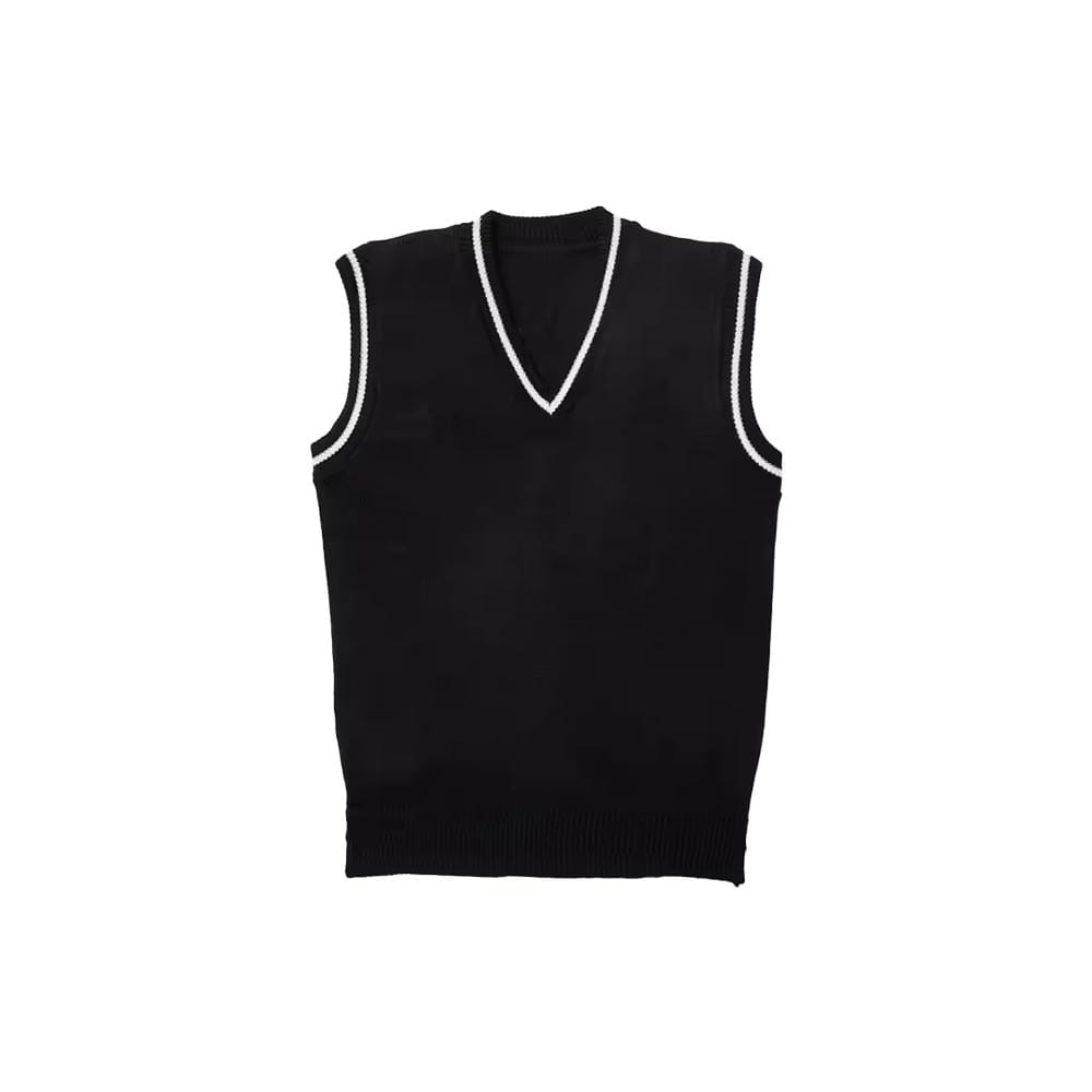 Custom classic acrylic knit vest with ribbed hems