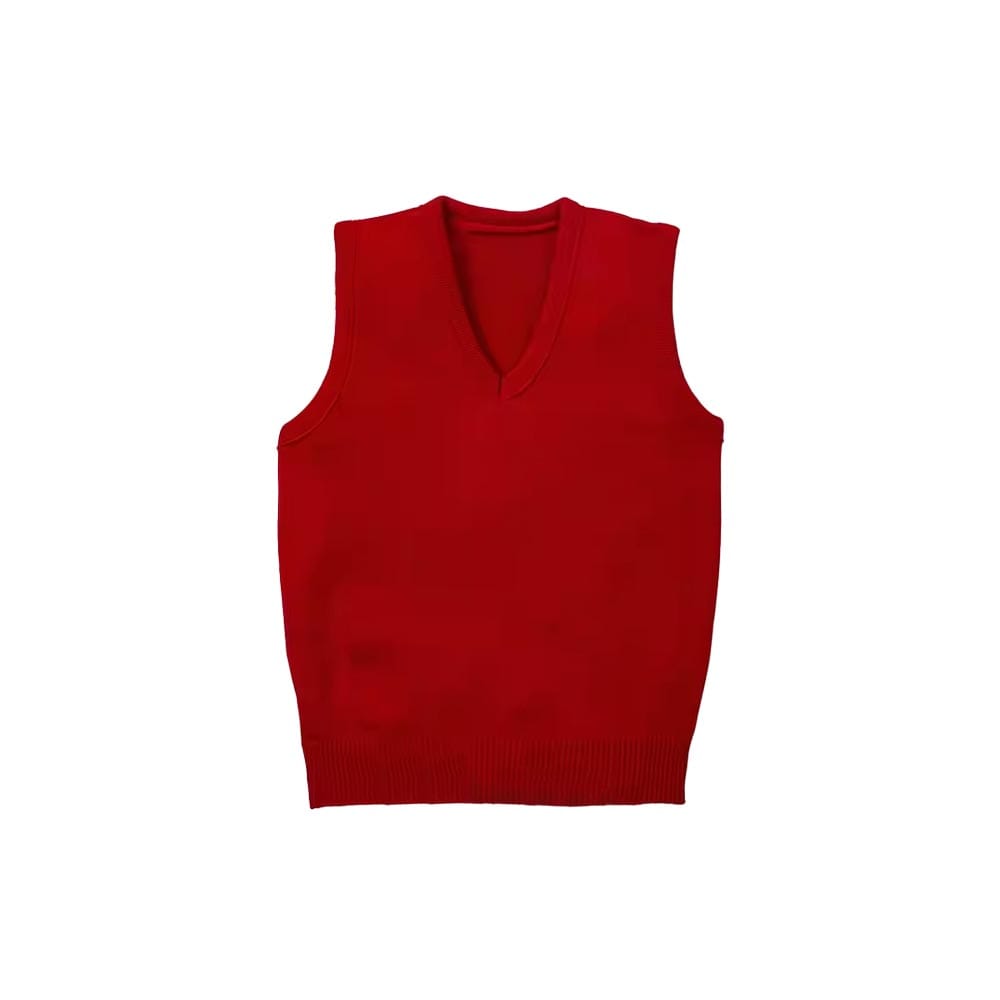 Classic knitted vest with V-neck and ribbed hem