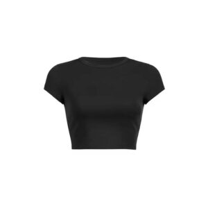 Custom black crop top for women, performance gym wear – Stitch Expo
