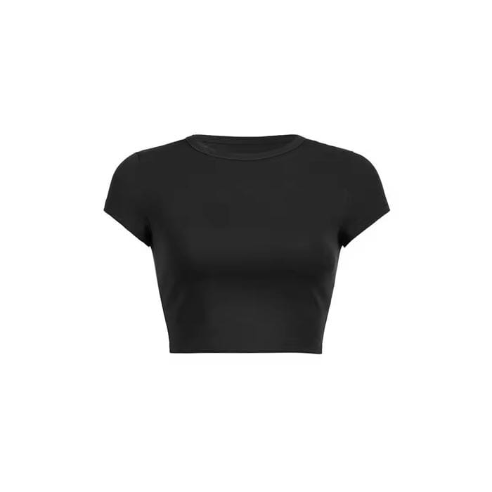 Custom black crop top for women, performance gym wear – Stitch Expo