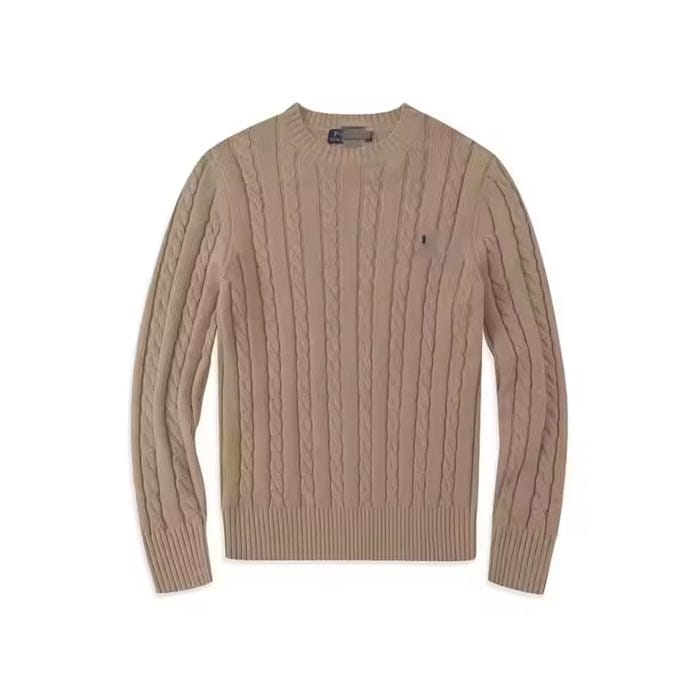 Custom cable knit sweater with intricate pattern and embroidery