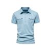 Polo Shirt with Double Chest Pocket for Utility Look