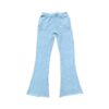 Custom knitted trousers offering a soft, flexible fit and trendy design.