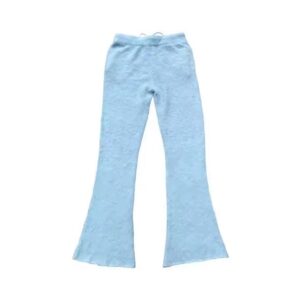 Custom knitted trousers offering a soft, flexible fit and trendy design.