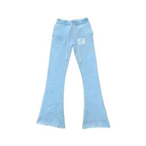 Custom knitted trousers offering a soft, flexible fit and trendy design.