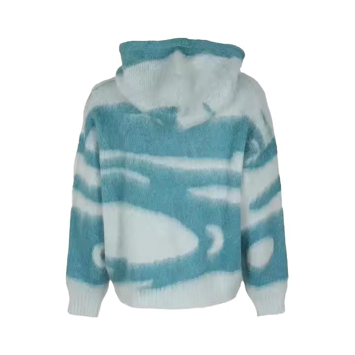 Custom mohair hoodie with a soft and luxurious feel.