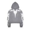 Custom mohair knit hoodie with a soft and luxurious feel.