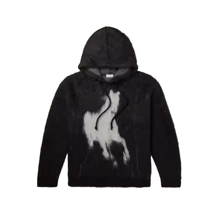 Custom pullover knit hoodie for classic comfort.