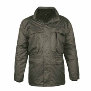 Custom quilted parka jacket with diamond-stitched lining