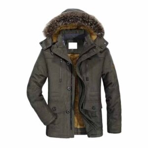 Oversized custom parka jacket with streetwear branding and drawstrings