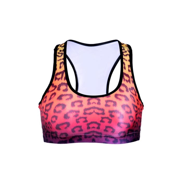 Custom Sublimated Sports Bra with Removable Cups and Vibrant Design