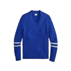 Custom V-neck sweater with logo embroidery