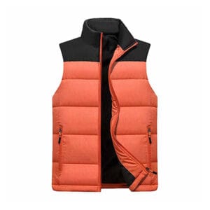 Custom zip-up vest with sleek zipper closure and embroidered logo