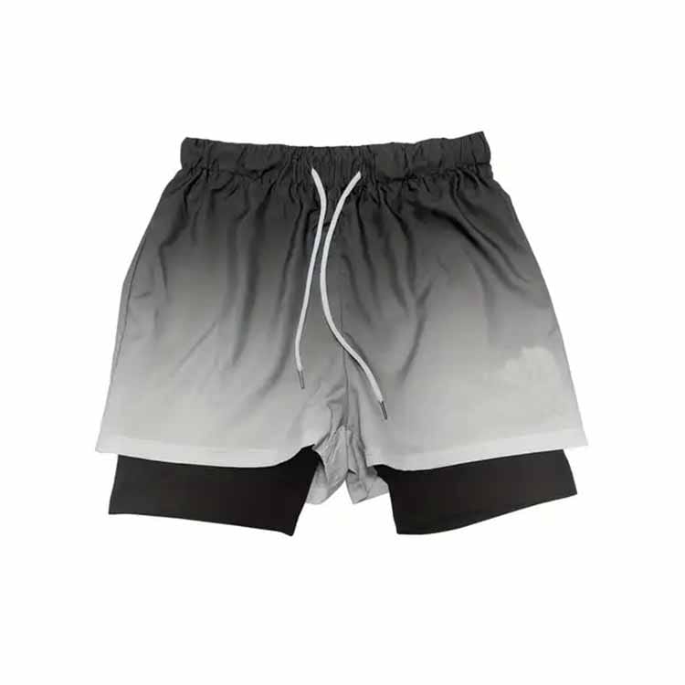 Double-layer custom shorts with inner lining and outer shell