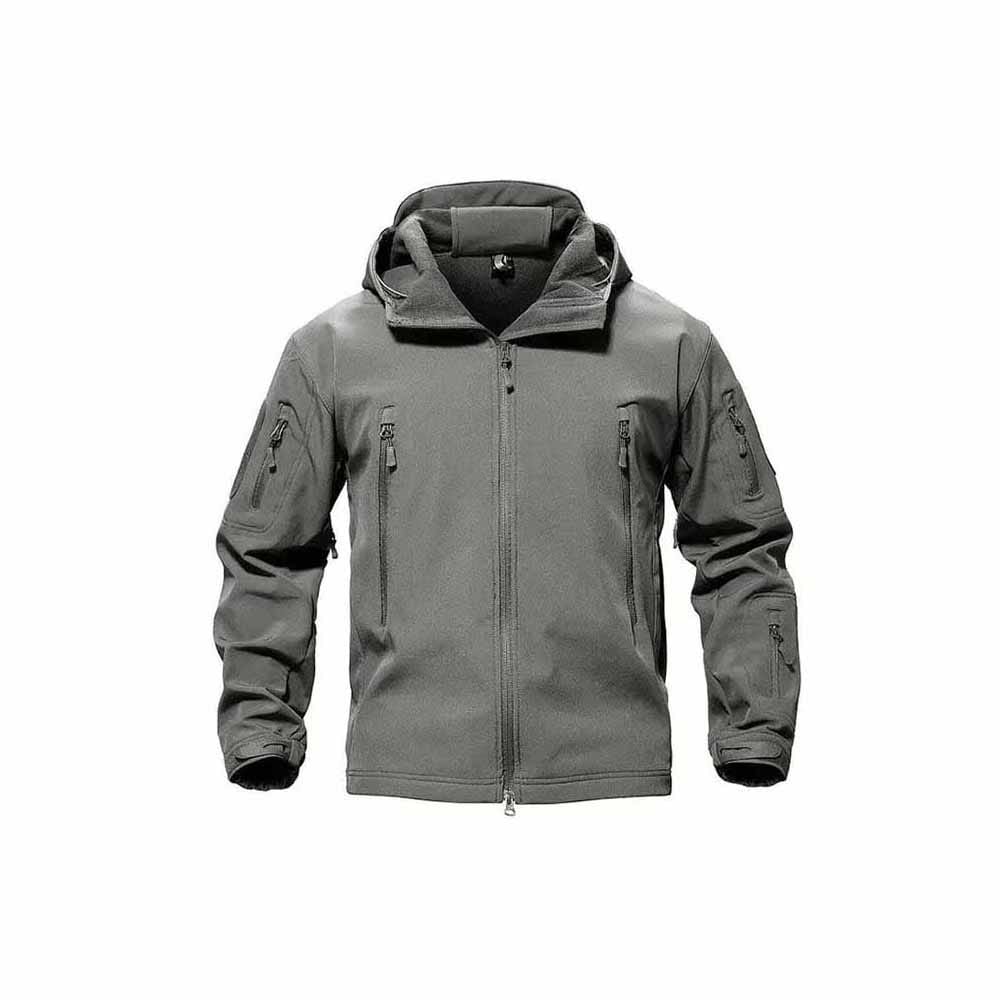 custom softshell jacket with hood and full zip
