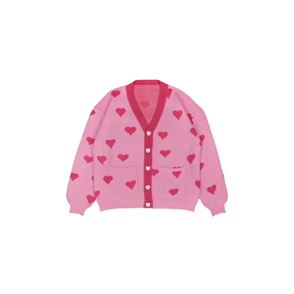 Jacquard pattern custom knit cardigan