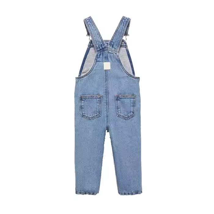 Classic kids denim overalls with front pockets and adjustable straps