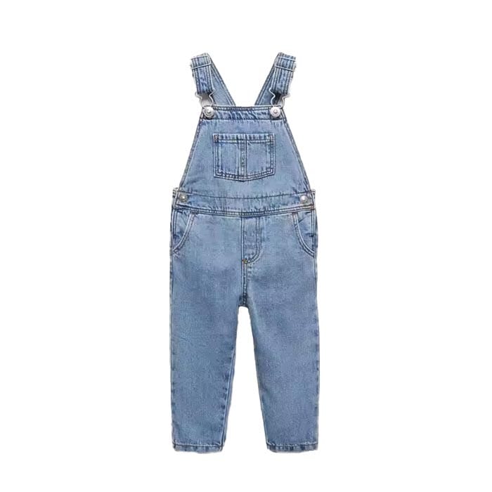 Classic kids denim overalls with front pockets and adjustable straps