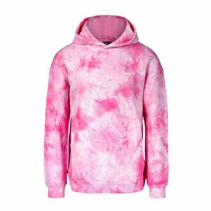 Tie-Dye Hoodie with multicolor pattern and front pocket