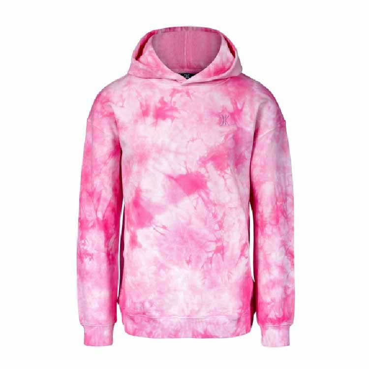 Tie-Dye Hoodie with multicolor pattern and front pocket