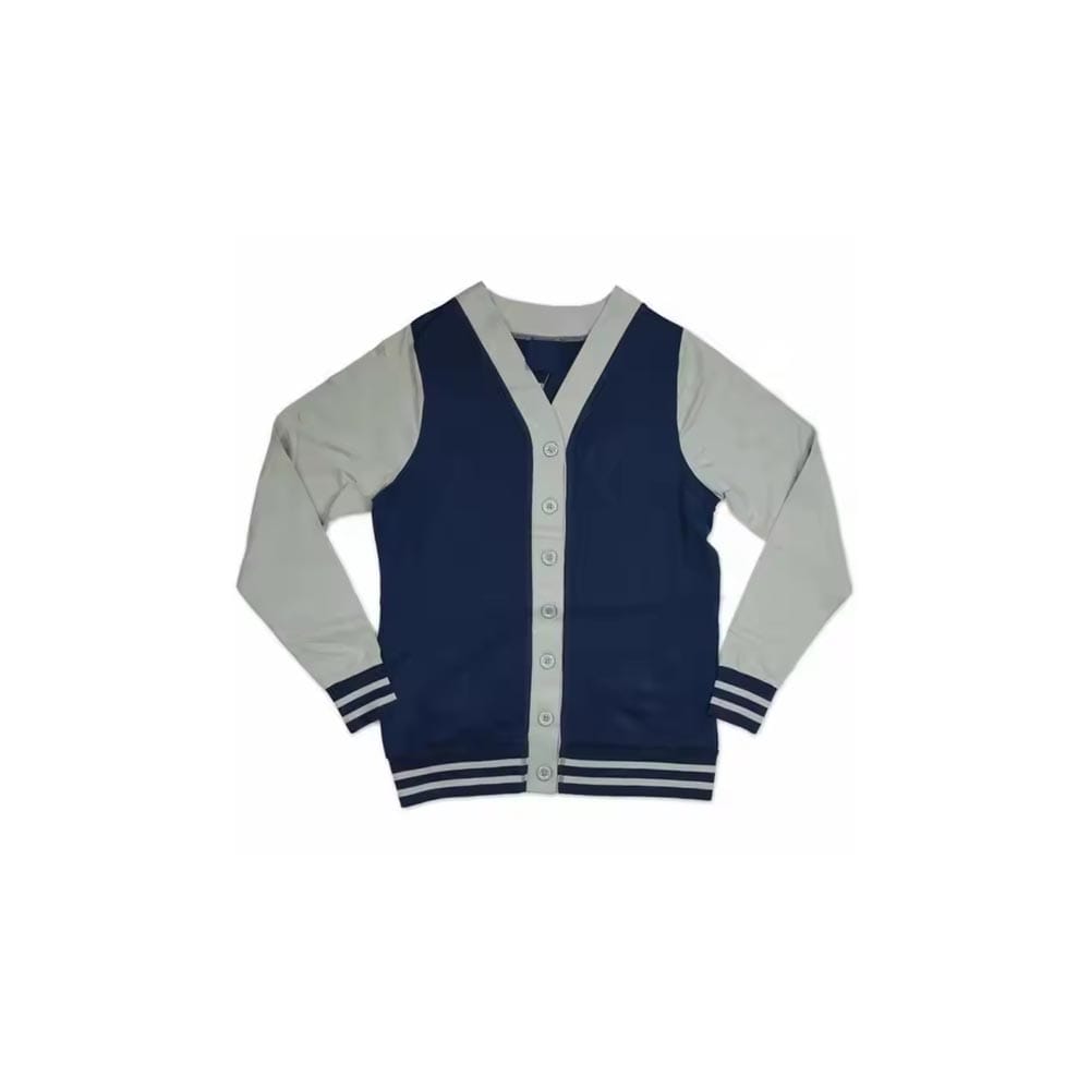V-neck custom cardigan in ribbed knit