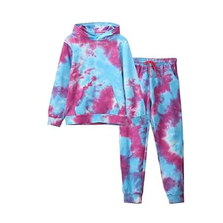 Vibe Burst Tie-Dye Tracksuit with multicolor pattern