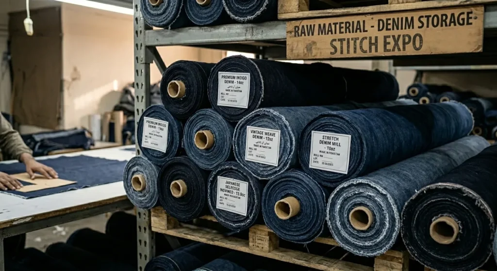 Premium denim fabric rolls for jeans manufacturing