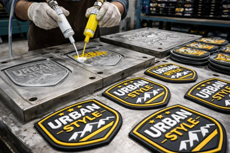 PVC rubber patch manufacturing process using mold injection