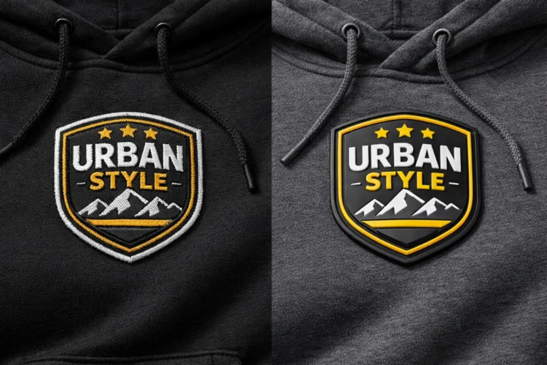 Comparison of rubber patches and embroidered patches used for apparel branding