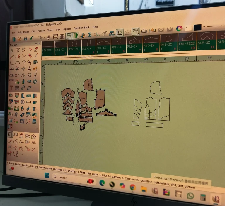 Custom t shirt pattern making and sizing development process