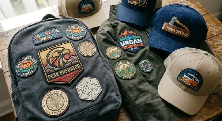 Different types of custom rubber patches including 2D 3D and Velcro PVC patches