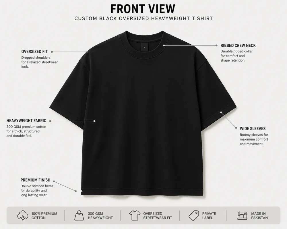 Black Oversized Heavyweight T Shirt