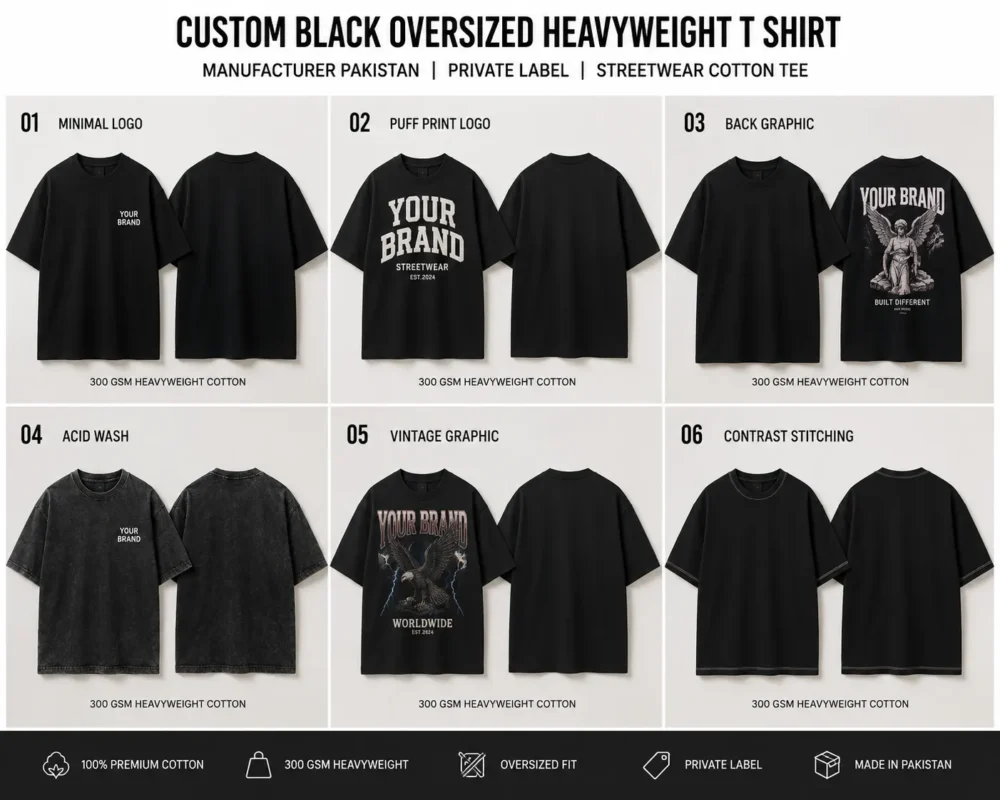 Black Oversized Heavyweight T Shirt