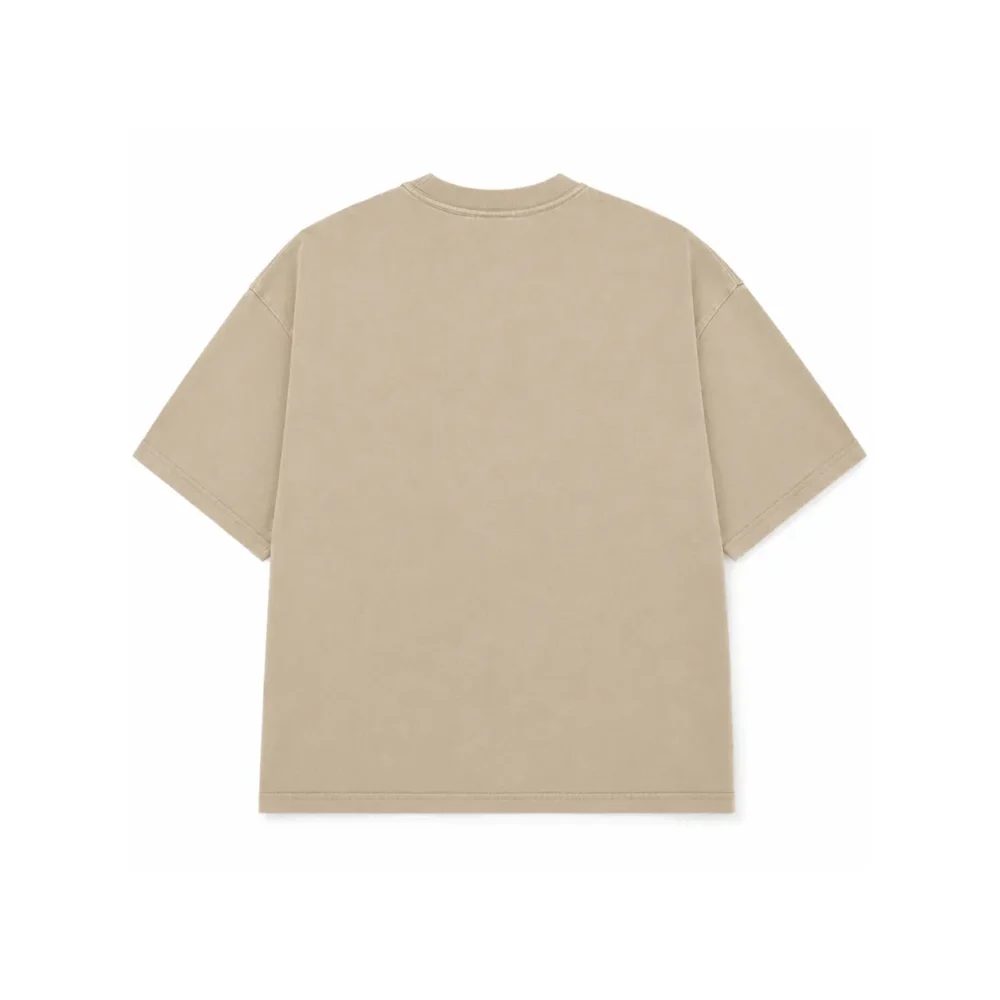 Custom Beige Oversized Heavyweight T Shirt Boxy Fit Streetwear Tee Custom Beige Oversized Heavyweight T Shirt Boxy Fit Streetwear Tee