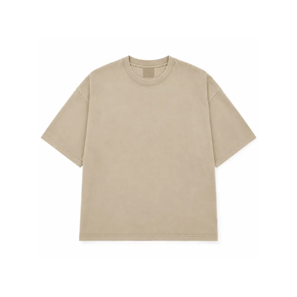 Custom Beige Oversized Heavyweight T Shirt Manufacturer Boxy Fit Streetwear Cotton Tee Custom Beige Oversized Heavyweight T Shirt Manufacturer Boxy Fit Streetwear Cotton Tee