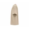 Custom Beige Oversized Heavyweight T Shirt Manufacturer Boxy Fit Streetwear Cotton Tee 3 Side View of Beige Oversized Heavyweight Streetwear T Shirt with Drop Shoulder Fit
