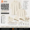 Custom Cream Boxy Fit Oversized T Shirt Heavyweight Streetwear Private Label Tee Custom Cream Boxy Fit Oversized T Shirt Heavyweight Streetwear Private Label Tee