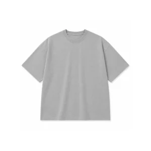 Custom Grey Oversized Heavyweight Streetwear T Shirt Drop Shoulder Tee