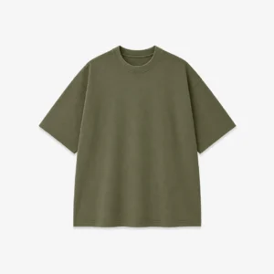 Custom Olive Oversized Heavyweight T-Shirt Manufacturer Streetwear Boxy Fit Tee