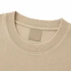 beige-oversized-tshirt-collar-closeup Closeup Rib Collar of Beige Heavyweight Oversized Cotton Streetwear T Shirt