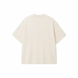 cream oversized heavyweight t shirt manufacturer front view
