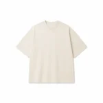 cream-oversized-heavyweight-tshirt-front-view cream oversized heavyweight t shirt manufacturer front view