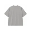 Custom Grey Oversized Heavyweight Streetwear T Shirt Back View Cotton Tee