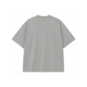 Custom Grey Oversized Heavyweight Streetwear T Shirt Back View Cotton Tee