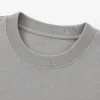 Closeup Rib Collar of Grey Heavyweight Oversized Cotton Streetwear T Shirt