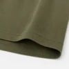 Heavyweight Oversized Olive T Shirt Hem Finish Cotton Tee