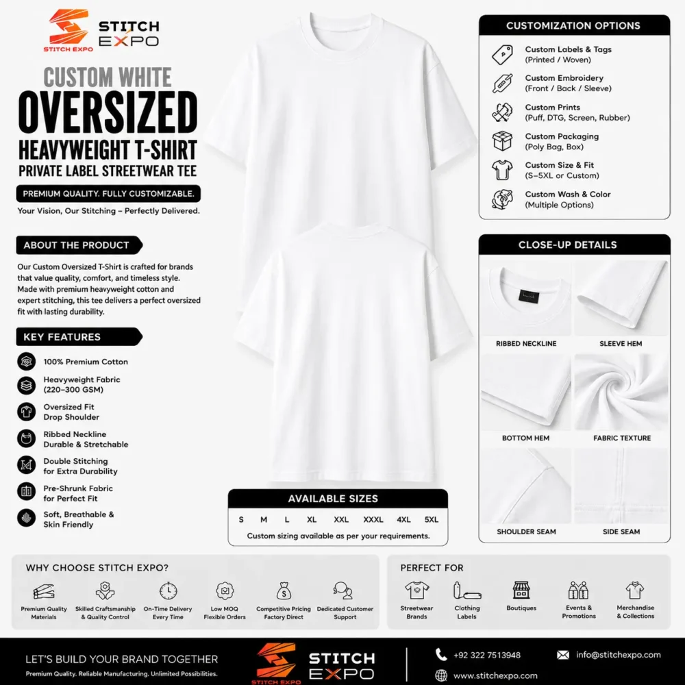 custom white oversized t shirt manufacturer